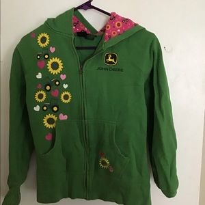 John Deere Girls Large 14/16 Hooded Jacket